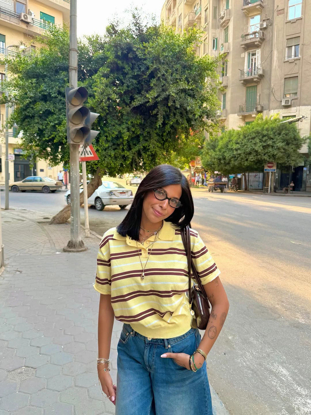 Zara Summer Striped Knit Short Sleeve Top Retro Slim Fit